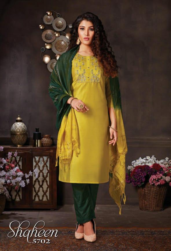 Shaheen Silk Fancy Festive Wear Readymade Salwar 